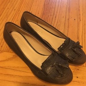 Kurt Geiger Blue Leather Heeled Loafers